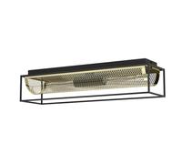 Eglo Ceiling Light Fixture Nohales, Rectangular Ceiling lamp, Living Room and Hallway Lighting, Metal in Brass Finish and Black, E27 Socket, 25"