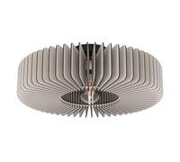 Eglo Ceiling Light Fixture Palombaia, Flush Ceiling lamp, Round Living Room and Bedroom Lighting, Grey Wood, E27 Socket, Ø 20"