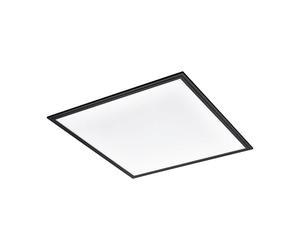 EGLO ceiling light fixture Salobrena 1, flush-mount LED panel | square kitchen, hallway and office lamp, white plastic, neutral white lighting, 24x24 in