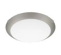 Eglo Ceiling lamp Mars 1, Wall lamp, Ceiling lamp Made of Steel, Glass in White Satin with Silver Rim, E27 Socket