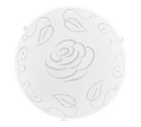 Eglo Ceiling lamp Mars 1, Wall lamp, Ceiling lamp Made of Steel, Colour: White, Glass: White Satin Motif Rose, Socket: E27