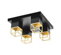 EGLO ceiling light Montebaldo, 4-Light Vintage Industrial Ceiling Lamp