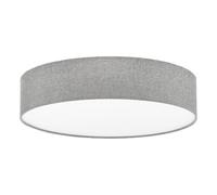 Eglo Ceiling Light Pasteri, 3-Light Fabric Ceiling Lamp, Material: Steel, Fabric, Colour: Linen Grey, White, Diameter: 57 cm