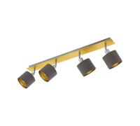 EGLO Spot, Alloy Steel Textile, E14, 10 W, Brushed Brass, matt Nickel