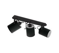 Eglo Ceiling Light Villabate, 3-Light Ceiling Fixture, Classic Style, Ceiling Spotlight Made of Steel and Textile, Living Room Lamp in Black and White, Kitchen Light, Spots with E27 Socket