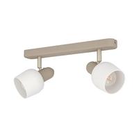 EGLO Corato downlight, sand/nickel/opal, 2-bulb.
