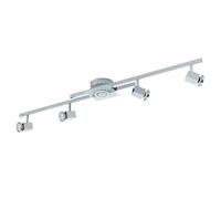 Eglo Cerbero LS/5 GU10 LED Wall and Ceiling Light, Chrome/Satin Finish 93117 E