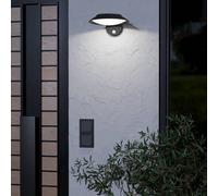 EGLO Cerrisi solar LED wall lamp, width 10.5 cm, black, sensor