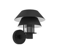 Eglo Chiaperra Black Metal Ip44 Outdoor Wall Light, (D) 22Cm