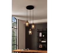 Eglo Chisle Black Wireframe Cluster Pendant Light Black One Size