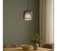 Eglo Ciampino Steel & Glass Modern Pendant Light - Black