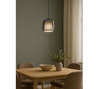 Eglo Ciampino Black Steel & Glass Modern Single Pendant Black