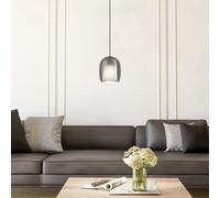 Eglo Ciampino Black Steel & Glass Modern Pendant, Black