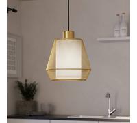 EGLO Ciudadela pendant light, Ø 18 cm, black/brass, steel