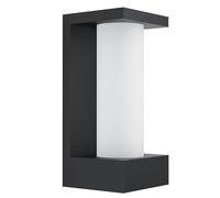 EGLO Cividino LED Outdoor Wall Light 1-Bulb Cast Aluminium Black and Frosted Glass White IP44