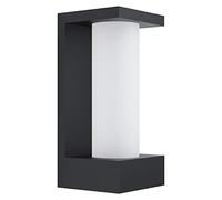 EGLO Cividino LED Outdoor Wall Light, 1-Bulb Outdoor Light, LED Wall Light Made of Cast Aluminium in Black and Satin Glass in White, LED Outdoor Lamp Warm White, IP44