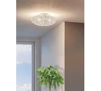 EGLO Clemente 2 Light Crystal And Chrome Ceiling Light