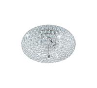 Eglo Clemente Crystal and Chrome Ceiling Light, Silver