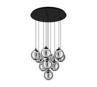 EGLO Ariscani hanging light, black, Ø 65 cm, steel/glass, 10-bulb.