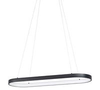 EGLO Codriales LED Pendant Light 1 Bulb Dimmable Steel and Plastic Dining Table Lamp in Black White Living Room Lamp Hanging Warm White