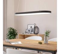 EGLO Codriales LED Pendant Light 1 Bulb Dimmable Steel and Plastic Dining Table Lamp in Black White Living Room Lamp Hanging Warm White