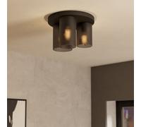 Eglo Colomera Glass & Steel Ceiling Light - Black