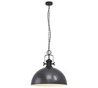 EGLO Combwich Pendant Light 1 Bulb Industrial Vintage Retro Steel Pendant Light in Black Cream Dining Table Lamp Living Room Lamp Hanging with E27 Socket Diameter 53 cm