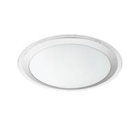 EGLO Competa 1 LED Ceiling Light, 1-Bulb Ceiling Light, Material: Steel and Plastic, Colour: Silver, White, Diameter: 43.5 cm