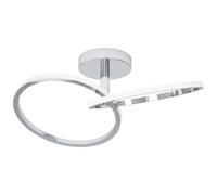 Eglo LED Ceiling Light Congiunti, Ring Ceiling lamp for Living Room, Hallway Ceiling Light, Metal Living Room lamp in Chrome, Warm White-Cool White