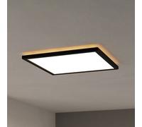 Eglo Connect.z Smart Home LED Bathroom Ceiling Light Rovito-Z, ZigBee, app and Alexa Voice Control, Warm White-Cold White, RGB, dimmable Ceiling lamp, Black, IP44, 39x39 cm