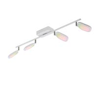 Eglo Connect LED Ceiling Light Palombare-C, 4-Light Smart Home Ceiling lamp Made of Metal, Aluminium and Plastic in White, Spots with RGB, Adjustable Light Colour (Warm, Neutral, Cold), dimmable