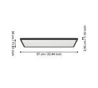 Eglo Connect.z Smart Home LED Bathroom Ceiling Light Rovito-Z, ZigBee, app and Alexa Voice Control, Warm White-Cold White, RGB, dimmable Ceiling lamp, Black, IP44, 57x30 cm