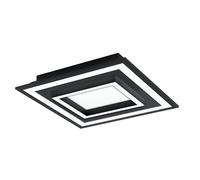 EGLO Connect LED Ceiling Light Savatarila-C | 2-flame wall lamp made of steel and plastic in black and white, colour temperature adjustable (warm, neutral, cold), RGB, L x