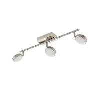 Eglo Connect LED Ceiling spot Corropoli-C, Smart Home 3 lamp Ceiling Lighting, Light Fixture Made of Silver Coloured Steel and White Plastic, RGB and tunable White
