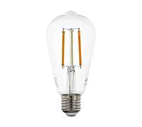 EGLO Connect LED E27 lamp, smart home vintage light bulb, clear, 6 watts (equivalent to 60 watt), 806 lumens, E27 LED dimmable, colour temperature adjustable, LED light bulb ST64, diameter 6.4 cm, 12577