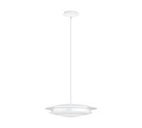 EGLO Connect LED Pendant Light Moneva-C 1 Bulb Pendant Light Steel and Plastic in White with Colour Temperature Change (Warm, Neutral, Cold), RGB Dimmable Diameter 40.5 cm
