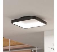 Eglo Connect.z Smart-Home LED Ceiling Light Fixture Loretello-Z, dimmable lamp, ZigBee, Matter, app & Voice Control Alexa, Warm to Cool White, RGB, Black, 35x35 cm