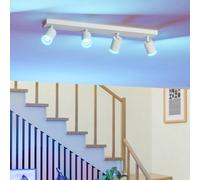 Eglo Connect.z Smart-Home LED Ceiling lamp Melitello-Z, 4-spot Ceiling Spotlight, ZigBee, Matter, app and Alexa Voice Control, Warm to Cool White, RGB, dimmable, White