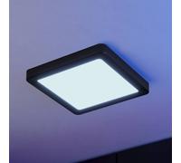 EGLO Connect.z Smart Home LED Bathroom Ceiling Light Fueva 6-Z, ZigBee, app and Alexa Voice Control, Warm White-Cold White, RGB, dimmable Ceiling lamp, Black, IP44, 22x22 cm