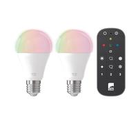 Eglo Connect.z 2-Piece Set Smart Home LED Bulbs E27, A60, Matte, ZigBee, app and Voice Control Alexa, with Remote Control, dimmable, Warm to Cool White, RGB, 11 watts, Opal White Light Bulb