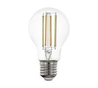 Eglo Connect.z Smart Home E27 LED Filament Light Bulb, A60, ZigBee, app and Voice Control, dimmable, White tunable Light (Warm - Cool White), 700 Lumen, 6 watt, Vintage Lightbulb Transparent