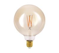 Eglo Connect.z Smart Home E27 LED Filament Light Bulb, G125, ZigBee, app and Voice Control, dimmable, Warm White, 650 Lumen, 6 watt, Vintage Lightbulb Amber