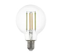 Eglo Connect.z Smart Home E27 LED Filament Light Bulb, G80, ZigBee, app and Voice Control, dimmable, White tunable Light (Warm - Cool White), 700 Lumen, 6 watt, Vintage Lightbulb Transparent
