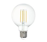 Eglo Connect.z Smart Home E27 LED Filament Light Bulb, G80, ZigBee, app and Voice Control, dimmable, Warm White, 806 Lumen, 6 watt, Vintage Lightbulb Transparent