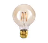 Eglo Connect.z Smart Home E27 LED Filament Light Bulb, G80, ZigBee, app and Voice Control, dimmable, Warm White, 500 Lumen, 5 watt, Vintage Lightbulb Amber