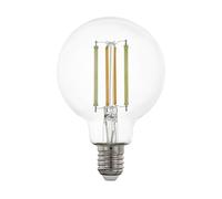 Eglo Connect.z Smart Home E27 LED Filament Light Bulb, G80, ZigBee, app and Voice Control, dimmable, White tunable Light (Warm - Cool White), 700 Lumen, 6 watt, Vintage Lightbulb Transparent