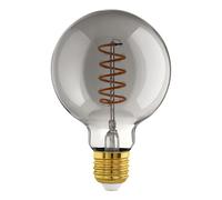 Eglo connect.z Smart Home E27 LED filament light bulb, G95, ZigBee, app and voice control Alexa, dimmable, warm white, 4 watt, vintage lightbulb smoked glass