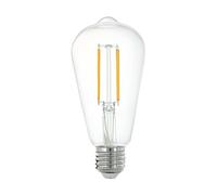Eglo Connect.z Smart Home E27 LED Filament Light Bulb, ST64, ZigBee, app and Voice Control, dimmable, Warm White, 806 Lumen, 6 watt, Vintage Lightbulb Transparent