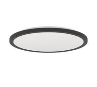 Eglo Connect.z Smart Home LED Bathroom Ceiling Light Rovito-Z, ZigBee, app and Alexa Voice Control, Warm White-Cold White, RGB, dimmable Ceiling lamp, Black, IP44, Ø 39 cm