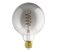 Eglo Connect.z Smart-Home LED Bulb E27, G125, Matte Finish, ZigBee, App and Voice Control Alexa, Dimmable, Warm White, 4 Watt, Vintage Smoke Glass